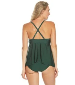 ClubSwim Glamour Twist Underwire Flyaway Tankini Top 24 ClubSwim Glamour Twist Underwire Flyaway Tankini Top -Swimwear Outlet 8640329023656 darkemerald 3a