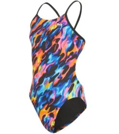 TYR Girls' Draco Cutoutfit One Piece Swimsuit 26 TYR Girls' Draco Cutoutfit One Piece Swimsuit -Swimwear Outlet 8640345079976 multi 1a