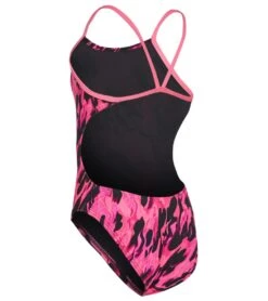 TYR Girls' Draco Cutoutfit One Piece Swimsuit 35 TYR Girls' Draco Cutoutfit One Piece Swimsuit -Swimwear Outlet 8640345079976 pink 2a