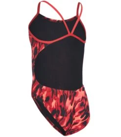 TYR Girls' Draco Cutoutfit One Piece Swimsuit 39 TYR Girls' Draco Cutoutfit One Piece Swimsuit -Swimwear Outlet 8640345079976 red 2a