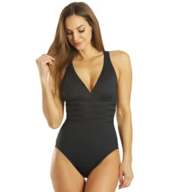 La Blanca Island Goddess Multi Strap One Piece Swimsuit 41 La Blanca Island Goddess Multi Strap One Piece Swimsuit -Swimwear Outlet 8640662438056 black 1a