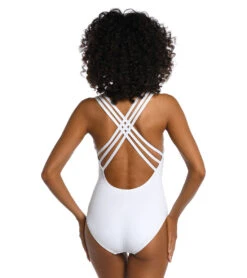 La Blanca Island Goddess Multi Strap One Piece Swimsuit 38 La Blanca Island Goddess Multi Strap One Piece Swimsuit -Swimwear Outlet 8640662438056 white 2a
