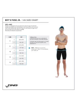 FINIS Boys' Fuse Jr. Jammer Tech Suit Swimsuit -Swimwear Outlet 8640819298472 black 3a