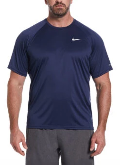 Nike Men's Essential Short Sleeve Hydro Rashguard (Extended Sizes) 29 Nike Men's Essential Short Sleeve Hydro Rashguard (Extended Sizes) -Swimwear Outlet 8640921141416 midnightnavy