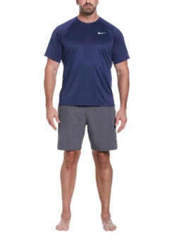 Nike Men's Essential Short Sleeve Hydro Rashguard (Extended Sizes) 24 Nike Men's Essential Short Sleeve Hydro Rashguard (Extended Sizes) -Swimwear Outlet 8640921141416 midnightnavy 3a