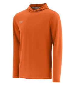 Speedo Unisex Long Sleeve Solid Hooded Shirt -Swimwear Outlet 8640921665704 speedoorange 1a