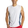 Sporti Men's Sleeveless UPF 50+ Comfort Fit Rash Guard -Swimwear Outlet 8641024426152 white 1a