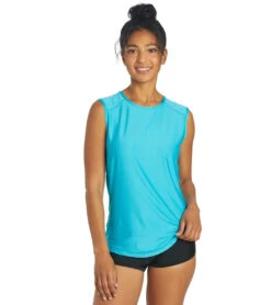 Sporti Women's Sleeveless UPF 50+ Rash Guard -Swimwear Outlet 8641036222632 oceanblue 2a