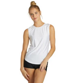 Sporti Women's Sleeveless UPF 50+ Rash Guard -Swimwear Outlet 8641036222632 white 2a
