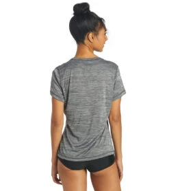 Sporti Women's S/S Hybrid UPF 50+ Sun Shirt -Swimwear Outlet 8641052934312 black 3a