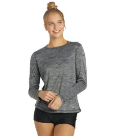 Sporti Women's L/S Hybrid UPF 50+ Sun Shirt -Swimwear Outlet 8641052999848 black 2a