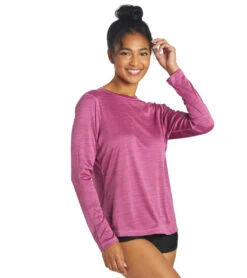 Sporti Women's L/S Hybrid UPF 50+ Sun Shirt -Swimwear Outlet 8641052999848 fushia 2a
