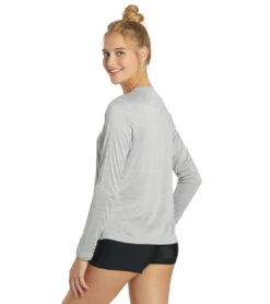 Sporti Women's L/S Hybrid UPF 50+ Sun Shirt -Swimwear Outlet 8641052999848 iciclegrey 4a
