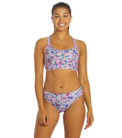 Dolfin Uglies Women's Asymmetrical Two Piece Work Out Swimsuit -Swimwear Outlet 8641075642536 pinwheel