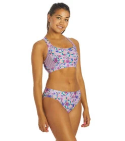 Dolfin Uglies Women's Asymmetrical Two Piece Work Out Swimsuit -Swimwear Outlet 8641075642536 pinwheel 2a