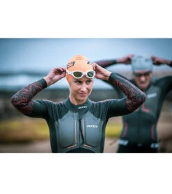 Zone3 Women's Evolution Short Sleeve SwimRun Wetsuit -Swimwear Outlet 8641160085672 blackorangegunmetal 4a