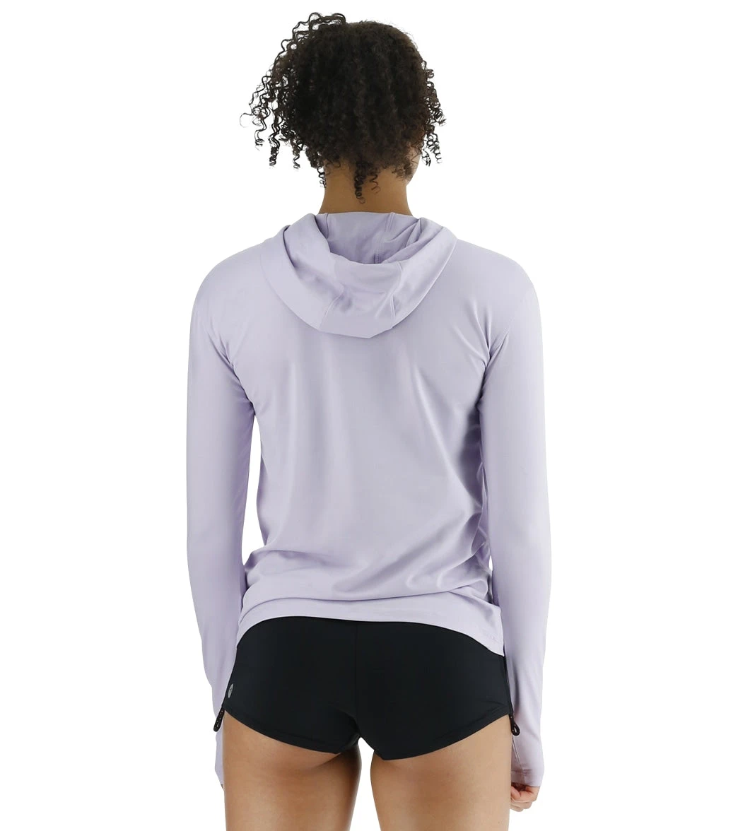 TYR Women's SunDefense Long Sleeve Hooded UPF 50+ Swim Shirt 6 TYR Women's SunDefense Long Sleeve Hooded UPF 50+ Swim Shirt - Image 4