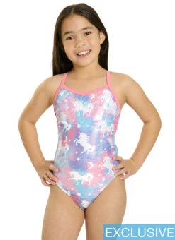 Sporti Unicorn Dreams Foil Thin Strap One Piece Swimsuit Youth (22-28)