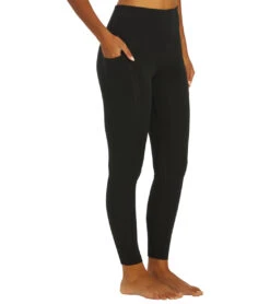 Everyday Yoga Uphold Solid High Waisted 7/8 Leggings With Pockets 25" -Swimwear Outlet 8641255375016 black 2a
