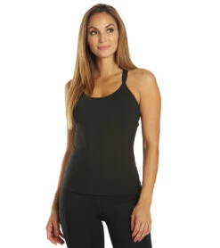 Everyday Yoga Bliss Solid Double Strap Support Tank 37 Everyday Yoga Bliss Solid Double Strap Support Tank -Swimwear Outlet 8641263304872 black 2a