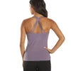 Everyday Yoga Bliss Solid Double Strap Support Tank 1 Everyday Yoga Bliss Solid Double Strap Support Tank -Swimwear Outlet 8641263304872 purpletaupe 1a