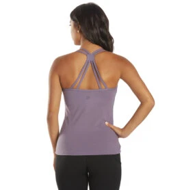 Everyday Yoga Bliss Solid Double Strap Support Tank 28 Everyday Yoga Bliss Solid Double Strap Support Tank -Swimwear Outlet 8641263304872 purpletaupe