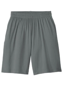 SwimOutlet Boys' Sport-Tek® PosiCharge® Competitor™ Pocketed Short -Swimwear Outlet 8641333756072 irongrey 1a