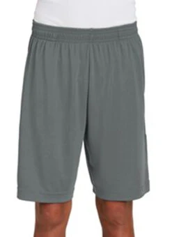 SwimOutlet Boys' Sport-Tek® PosiCharge® Competitor™ Pocketed Short -Swimwear Outlet 8641333756072 irongrey 5a