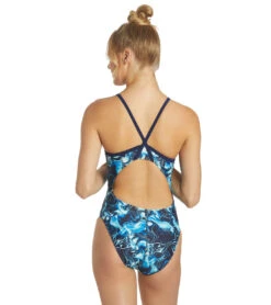 ISwim Breeze Thin Strap One Piece Swimsuit (22-40) 26 ISwim Breeze Thin Strap One Piece Swimsuit (22-40) -Swimwear Outlet 8641385595048 blue 3a