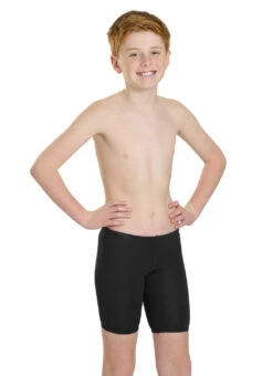 TYR Boys' Solid Jammer Swimsuit (Little Kid, Big Kid) -Swimwear Outlet 8641489371304 black 2a