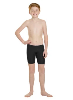 TYR Boys' Solid Jammer Swimsuit (Little Kid, Big Kid) -Swimwear Outlet 8641489371304 black 4a