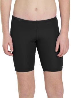 TYR Boys' Solid Jammer Swimsuit (Little Kid, Big Kid) -Swimwear Outlet 8641489371304 black 6a