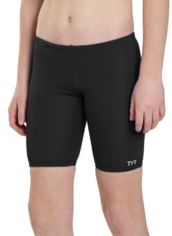 TYR Boys' Solid Jammer Swimsuit (Little Kid, Big Kid) -Swimwear Outlet 8641489371304 black 9a