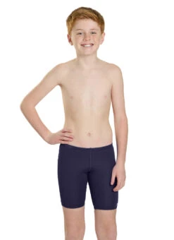 TYR Boys' Solid Jammer Swimsuit (Little Kid, Big Kid) -Swimwear Outlet 8641489371304 navy 1a