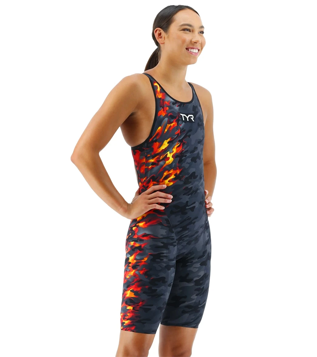 TYR Women's Venzo Camo Open Back Tech Suit Swimsuit 4 TYR Women's Venzo Camo Open Back Tech Suit Swimsuit - Image 2