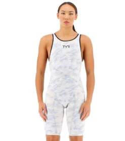 TYR Women's Venzo Camo Open Back Tech Suit Swimsuit 32 TYR Women's Venzo Camo Open Back Tech Suit Swimsuit -Swimwear Outlet 8641542848680 whitecamo 1a