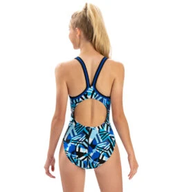 Dolfin Women's XtraSleek Eco Tectonic DBX Back One Piece Swimsuit 41 Dolfin Women's XtraSleek Eco Tectonic DBX Back One Piece Swimsuit -Swimwear Outlet 8641798635688 tectonicblue 2a