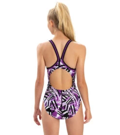 Dolfin Women's XtraSleek Eco Tectonic DBX Back One Piece Swimsuit 37 Dolfin Women's XtraSleek Eco Tectonic DBX Back One Piece Swimsuit -Swimwear Outlet 8641798635688 tectonicpurple 2a