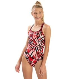 Dolfin Women's XtraSleek Eco Tectonic DBX Back One Piece Swimsuit 35 Dolfin Women's XtraSleek Eco Tectonic DBX Back One Piece Swimsuit -Swimwear Outlet 8641798635688 tectonicred