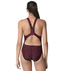 Speedo Women's Race Maze Super Proback One Piece Swimsuit 26 Speedo Women's Race Maze Super Proback One Piece Swimsuit -Swimwear Outlet 8641885864104 redwhiteblue 3a
