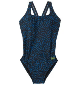 Speedo Women's Race Maze Super Proback One Piece Swimsuit 32 Speedo Women's Race Maze Super Proback One Piece Swimsuit -Swimwear Outlet 8641885864104 speedoblue 4a