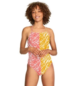Speedo Vibe Women's Radiating Splice One Piece Swimsuit 13 Speedo Vibe Women's Radiating Splice One Piece Swimsuit -Swimwear Outlet 8641893367976 2t