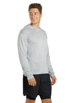 Sporti Men's L/S Hybrid II Hooded UPF 50+ Sun Shirt 28 Sporti Men's L/S Hybrid II Hooded UPF 50+ Sun Shirt -Swimwear Outlet 8641968439464 iciclegrey 2a