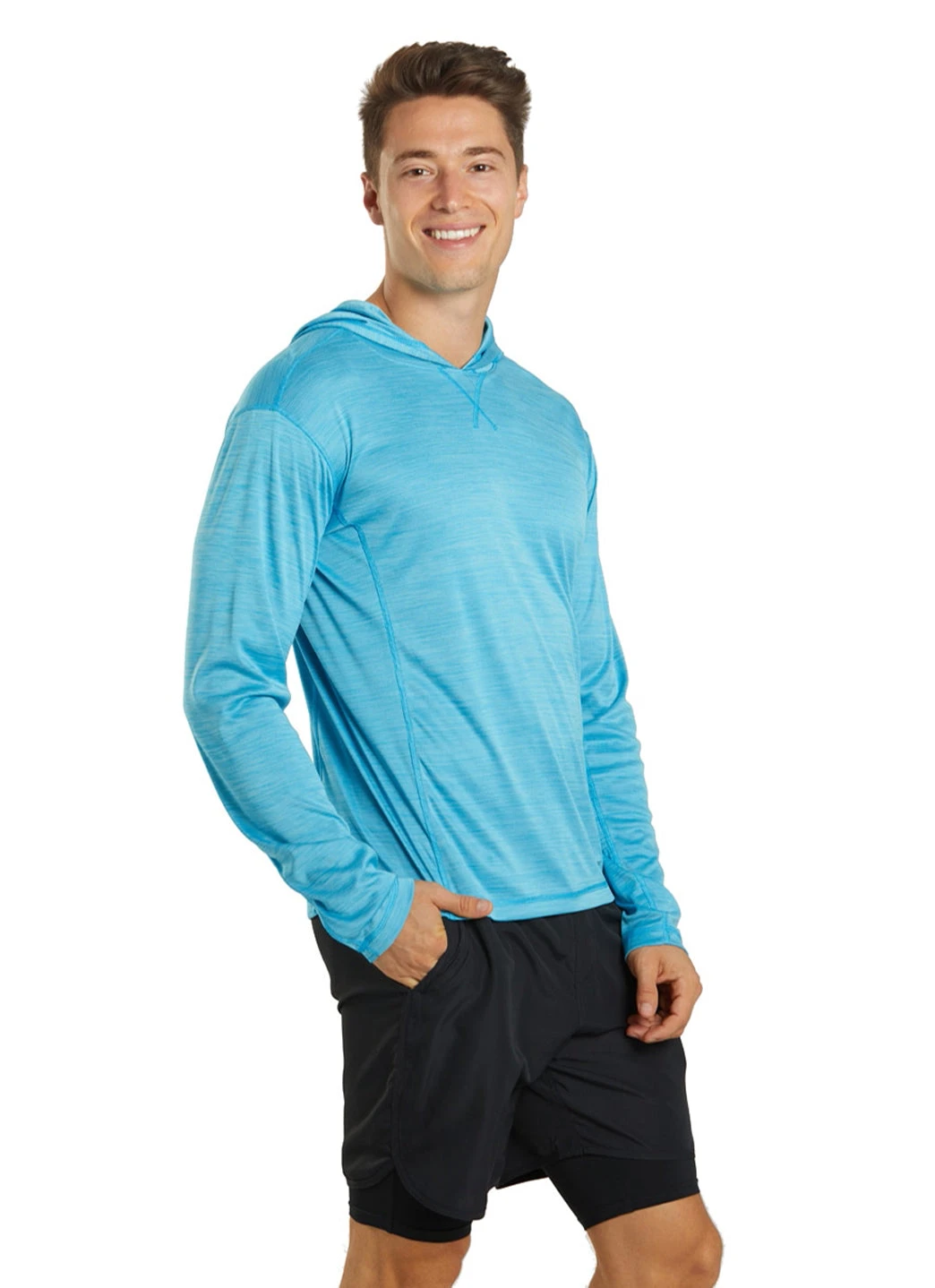Sporti Men's L/S Hybrid II Hooded UPF 50+ Sun Shirt 16 Sporti Men's L/S Hybrid II Hooded UPF 50+ Sun Shirt - Image 14