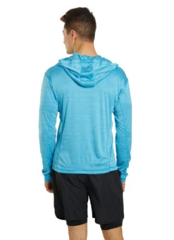 Sporti Men's L/S Hybrid II Hooded UPF 50+ Sun Shirt 35 Sporti Men's L/S Hybrid II Hooded UPF 50+ Sun Shirt -Swimwear Outlet 8641968439464 oceanblue 3a