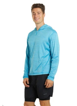 Sporti Men's L/S Hybrid II Hooded UPF 50+ Sun Shirt 36 Sporti Men's L/S Hybrid II Hooded UPF 50+ Sun Shirt -Swimwear Outlet 8641968439464 oceanblue 4a