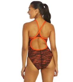 TYR Women's Fizzy Diamondfit One Piece Swimsuit 34 TYR Women's Fizzy Diamondfit One Piece Swimsuit -Swimwear Outlet 8642059829416 blackorange 3a