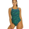TYR Women's Fizzy Diamondfit One Piece Swimsuit 1 TYR Women's Fizzy Diamondfit One Piece Swimsuit -Swimwear Outlet 8642059829416 bluegreen 1a