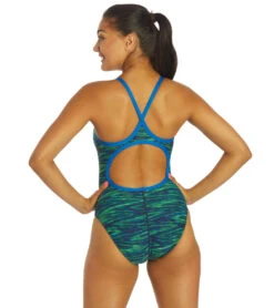 TYR Women's Fizzy Diamondfit One Piece Swimsuit 24 TYR Women's Fizzy Diamondfit One Piece Swimsuit -Swimwear Outlet 8642059829416 bluegreen 3a