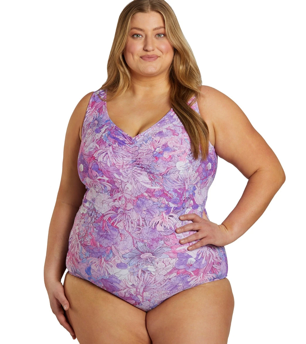 Sporti Plus Size Jungle Floral Conservative Printed Girl Leg One Piece Swimsuit 19 Sporti Plus Size Jungle Floral Conservative Printed Girl Leg One Piece Swimsuit - Image 17